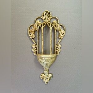 Vintage Burwood Faux Rattan Wall Planter